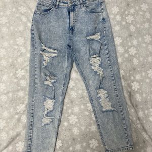 Blue ripped jeans